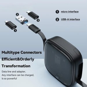Dadu 3-in-1 Multi-Type Charging Cable Adapter Kit | Universal Fast Charger with USB-C, Lightning & Micro-USB | Multi Device Cable for iPhone12-17, Samsung, Android, Power Bank & More.