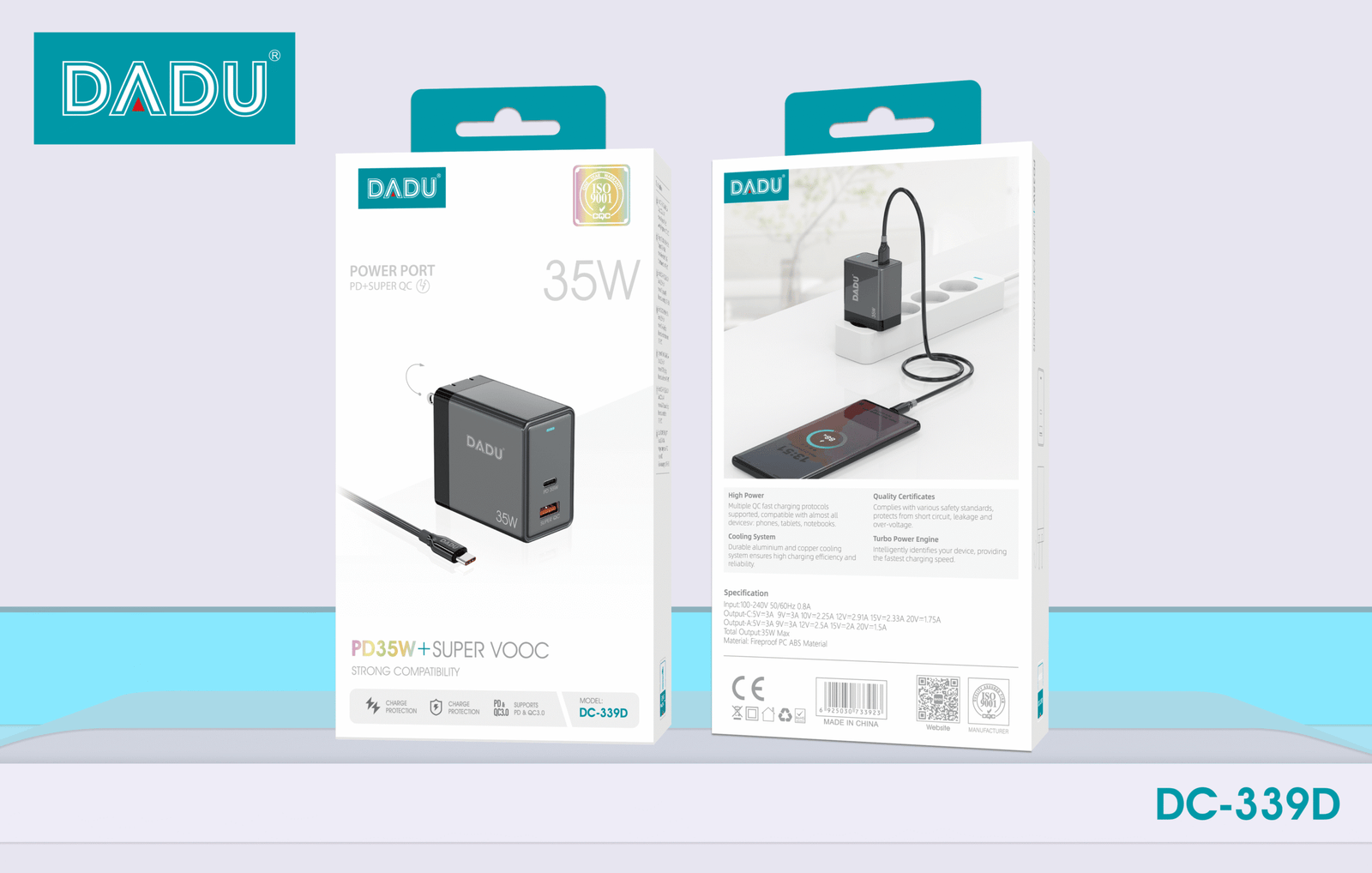 DADU Charger Series Fast Charger, PD 35W USB-C & 18W QC 3.0 USB-A Ports, PPS, Compatible With iPhone 16/15/14/13, S25/S24, Power Bank, Ultra Compact Design (With 1m USB-C to USB-C Cable) - Image 3